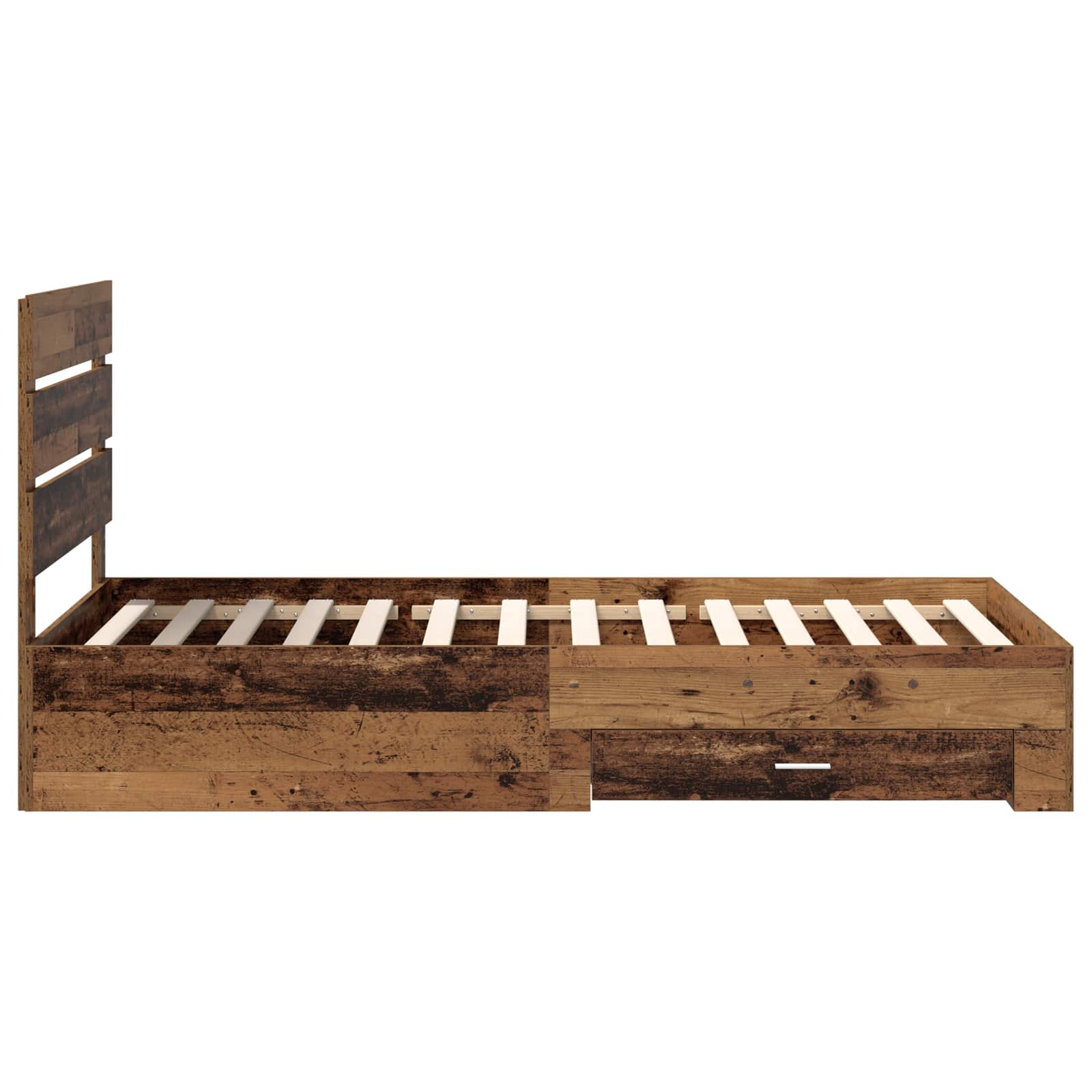vidaXL Ramka łóżka Stare drewno 90 x 190 cm Materiał drewnopochodny