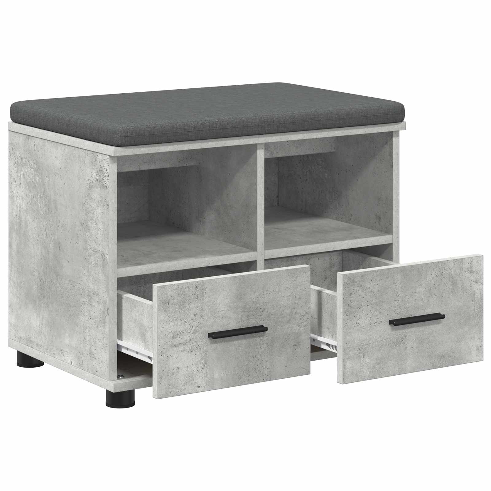 vidaXL Ławka w przedpokoju z poduszką Betonowy Szary 60 x 38 x 46 cm