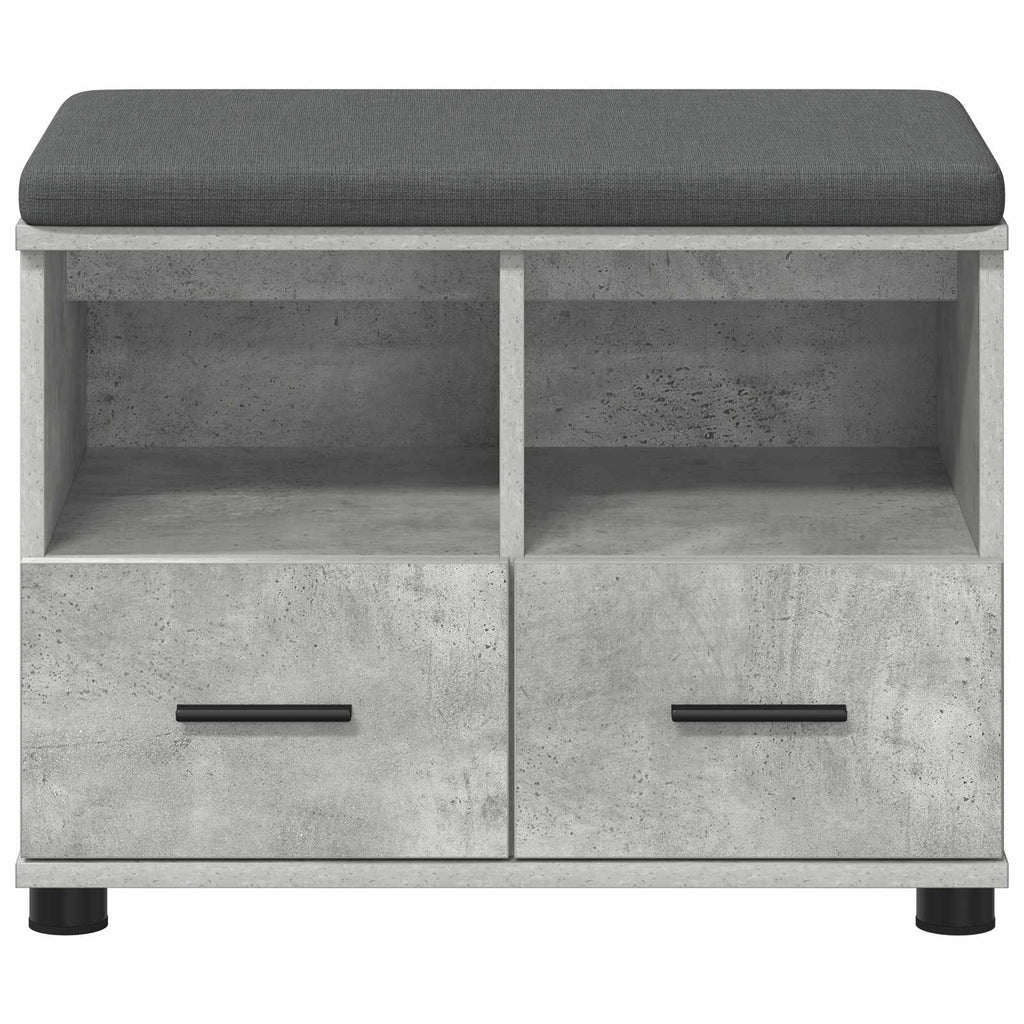 vidaXL Ławka w przedpokoju z poduszką Betonowy Szary 60 x 38 x 46 cm