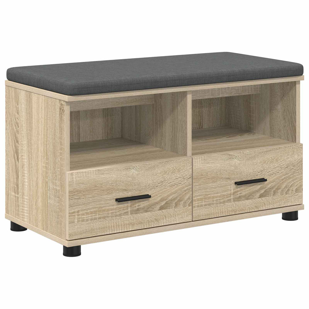 vidaXL Ławka w przedpokoju z poduszką Dąb Sonoma 80 x 38 x 46 cm