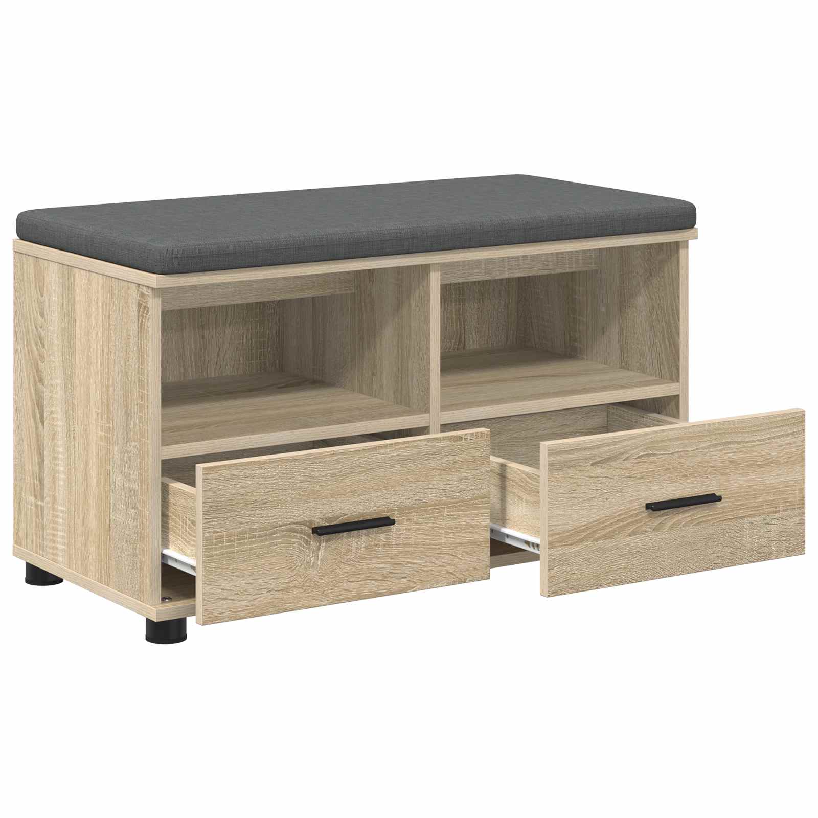 vidaXL Ławka w przedpokoju z poduszką Dąb Sonoma 80 x 38 x 46 cm