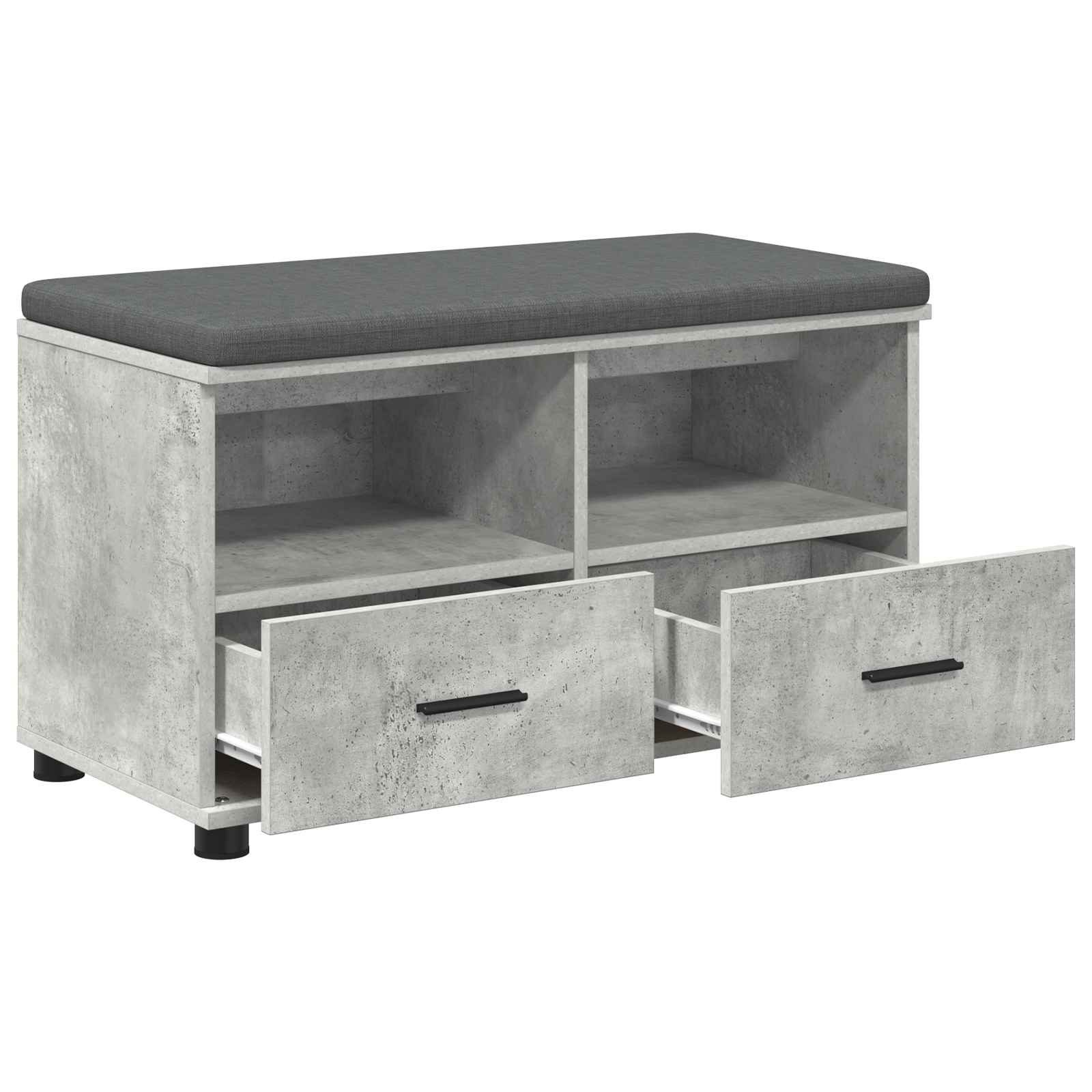 vidaXL Ławka w przedpokoju z poduszką Betonowy Szary 80 x 38 x 46 cm