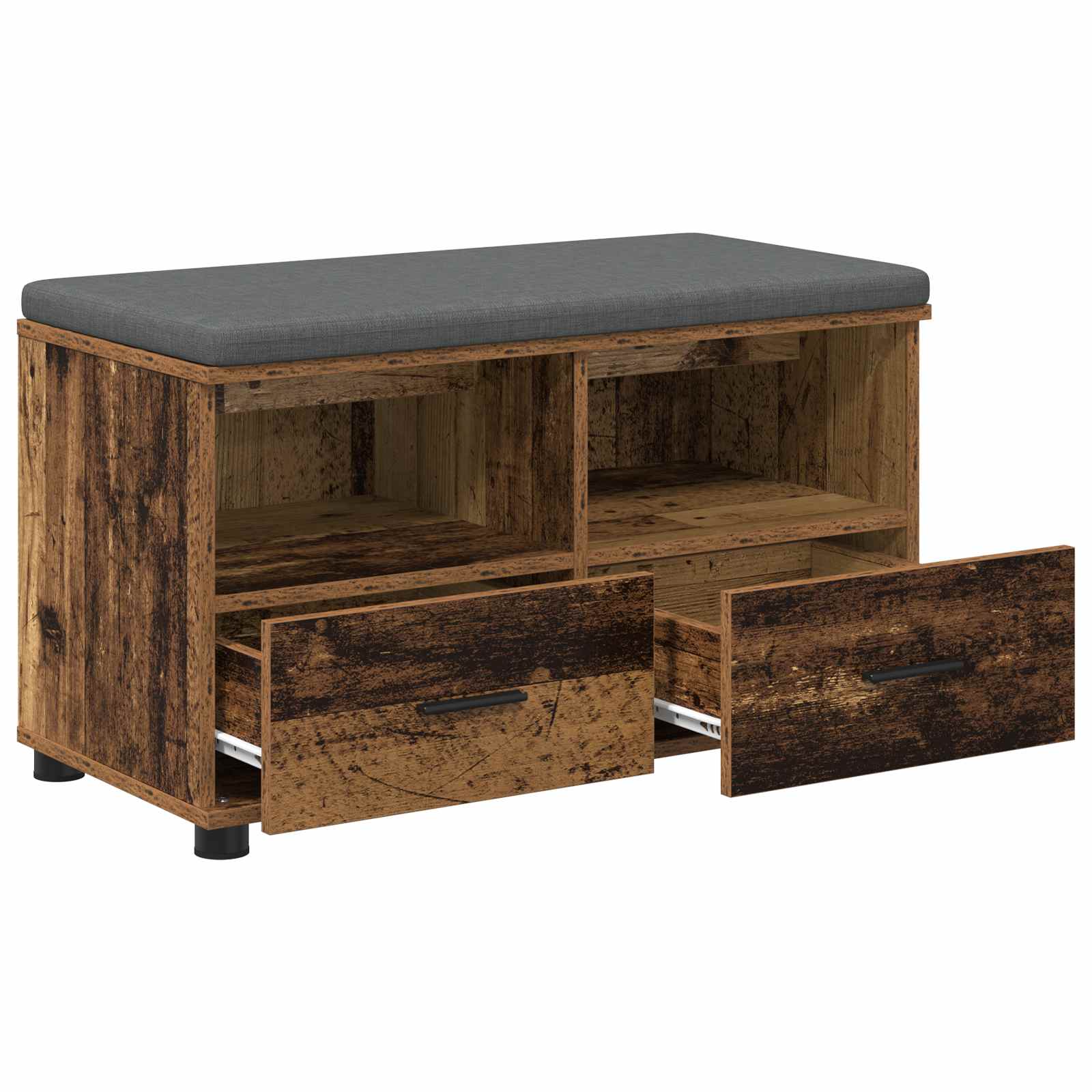 vidaXL Ławka w przedpokoju z poduszką Stare drewno 80 x 38 x 46 cm