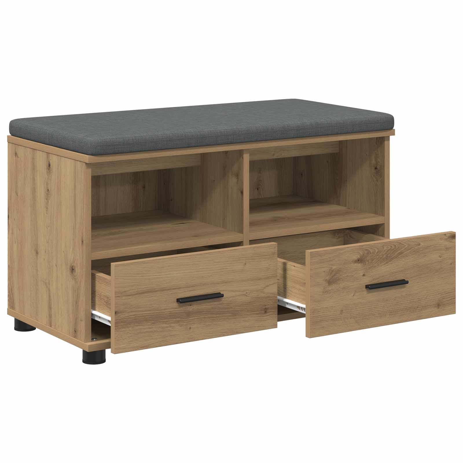 vidaXL Ławka w przedpokoju z półką Dąb Rzemieślniczy 80 x 38 x 46 cm