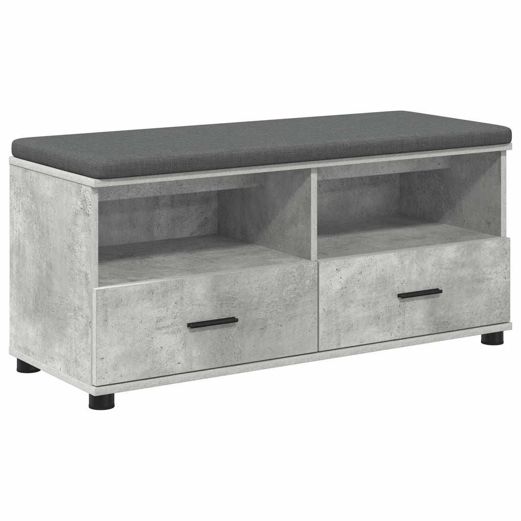 vidaXL Ławka w przedpokoju z poduszką Betonowy Szary 100 x 38 x 46 cm