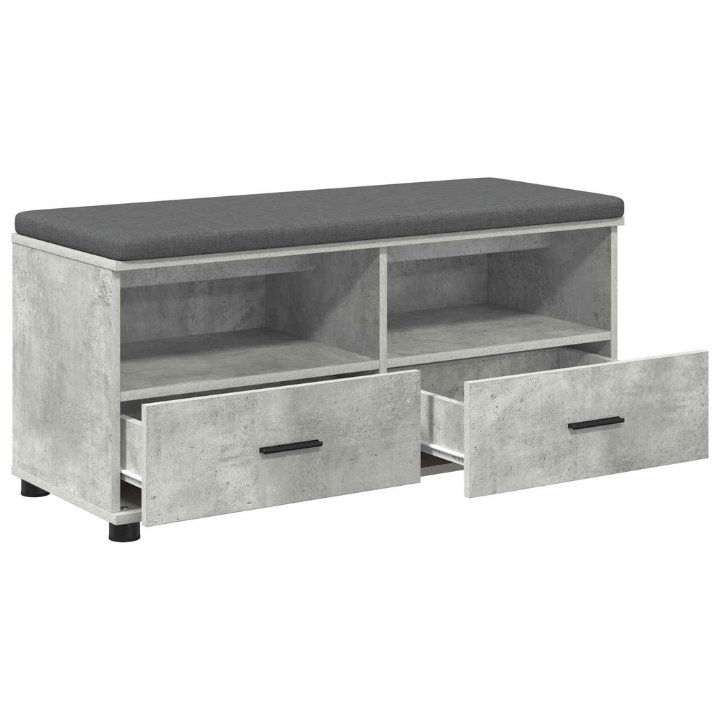 vidaXL Ławka w przedpokoju z poduszką Betonowy Szary 100 x 38 x 46 cm