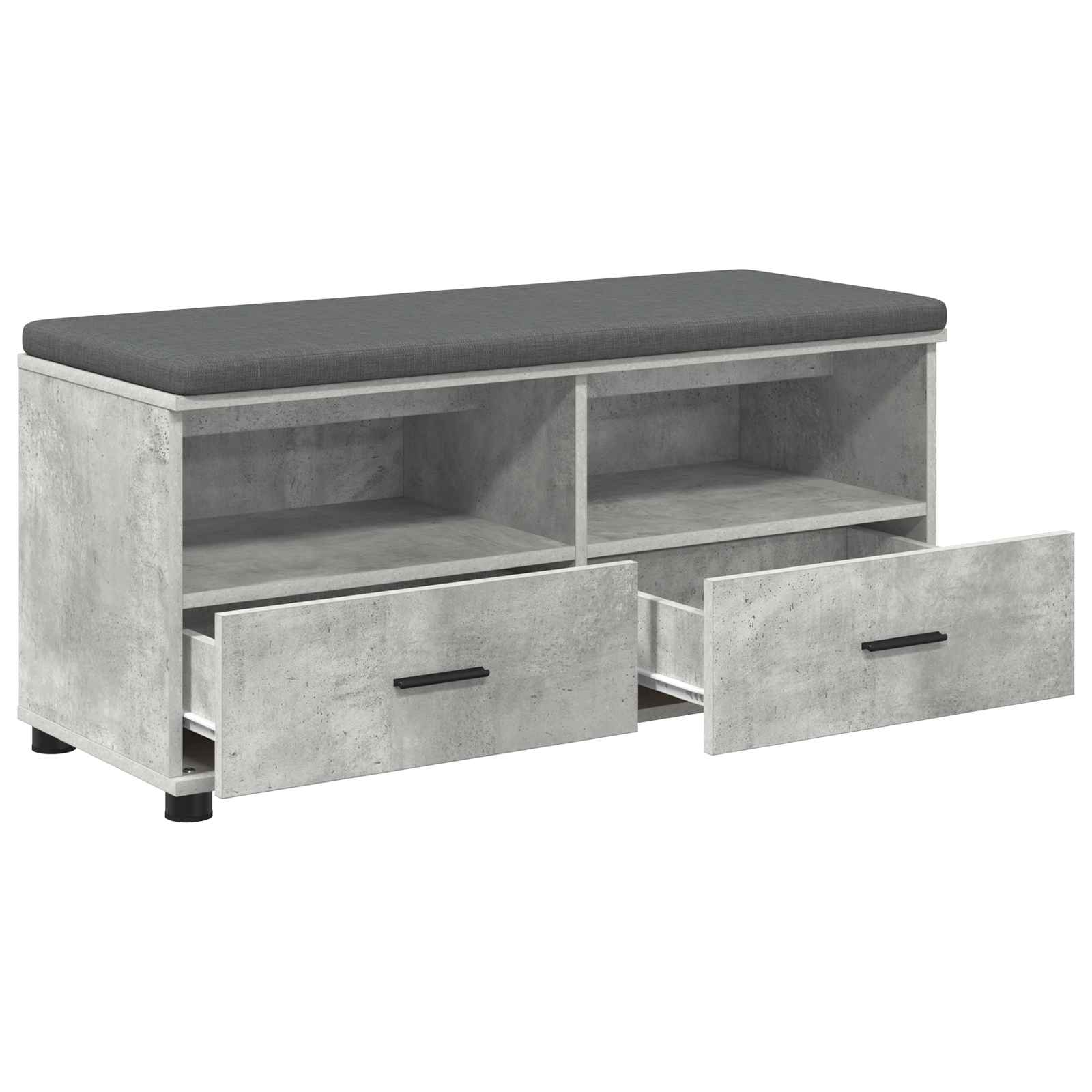 vidaXL Ławka w przedpokoju z poduszką Betonowy Szary 100 x 38 x 46 cm