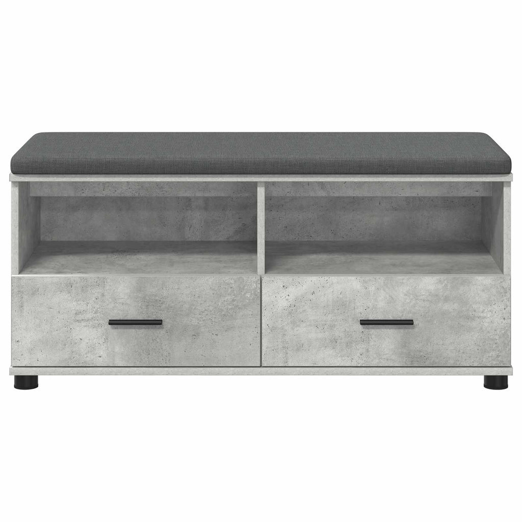 vidaXL Ławka w przedpokoju z poduszką Betonowy Szary 100 x 38 x 46 cm
