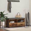 vidaXL Ławka w przedpokoju z poduszką Stare drewno 100 x 38 x 46 cm