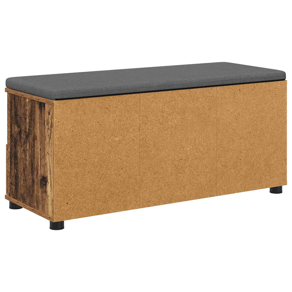 vidaXL Ławka w przedpokoju z poduszką Stare drewno 100 x 38 x 46 cm