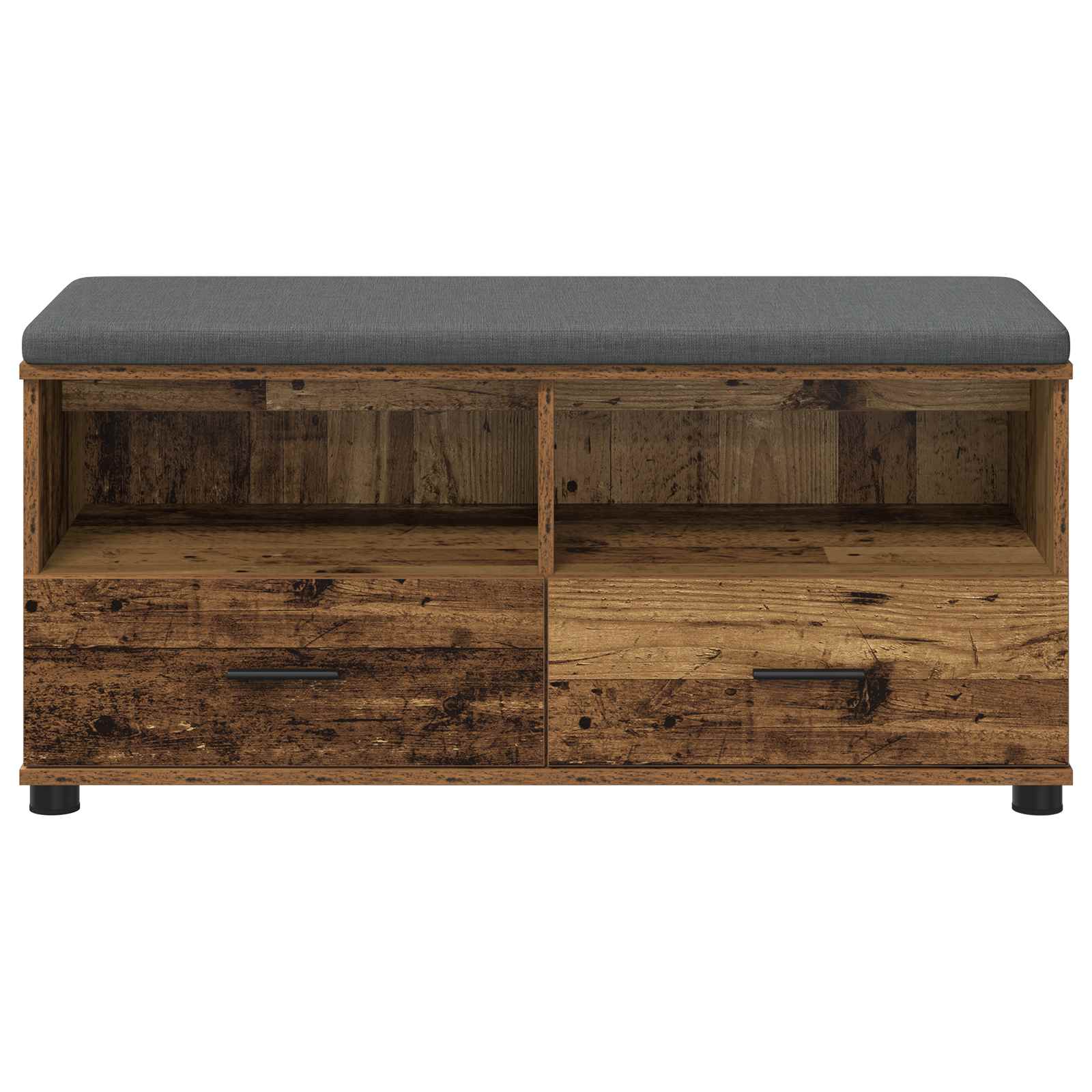 vidaXL Ławka w przedpokoju z poduszką Stare drewno 100 x 38 x 46 cm