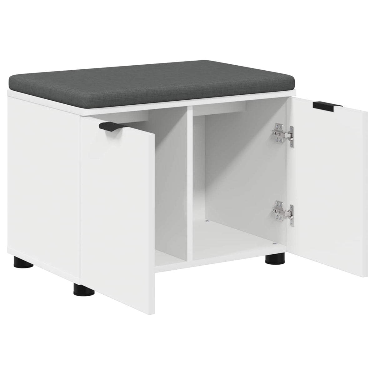 vidaXL Ławka w przedpokoju z poduszką z półką Biały 60 x 38 x 46 cm