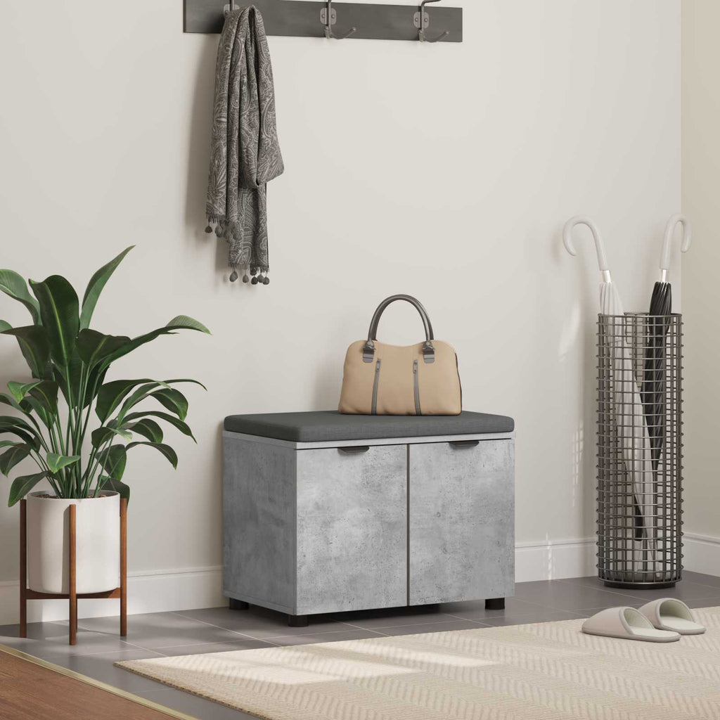 vidaXL Ławka w przedpokoju z poduszką Betonowy Szary 60 x 38 x 46 cm