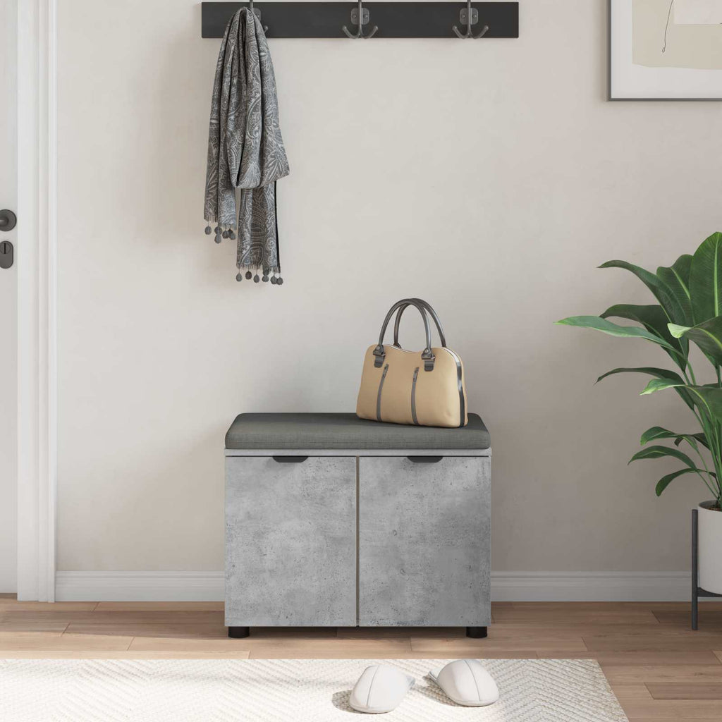 vidaXL Ławka w przedpokoju z poduszką Betonowy Szary 60 x 38 x 46 cm