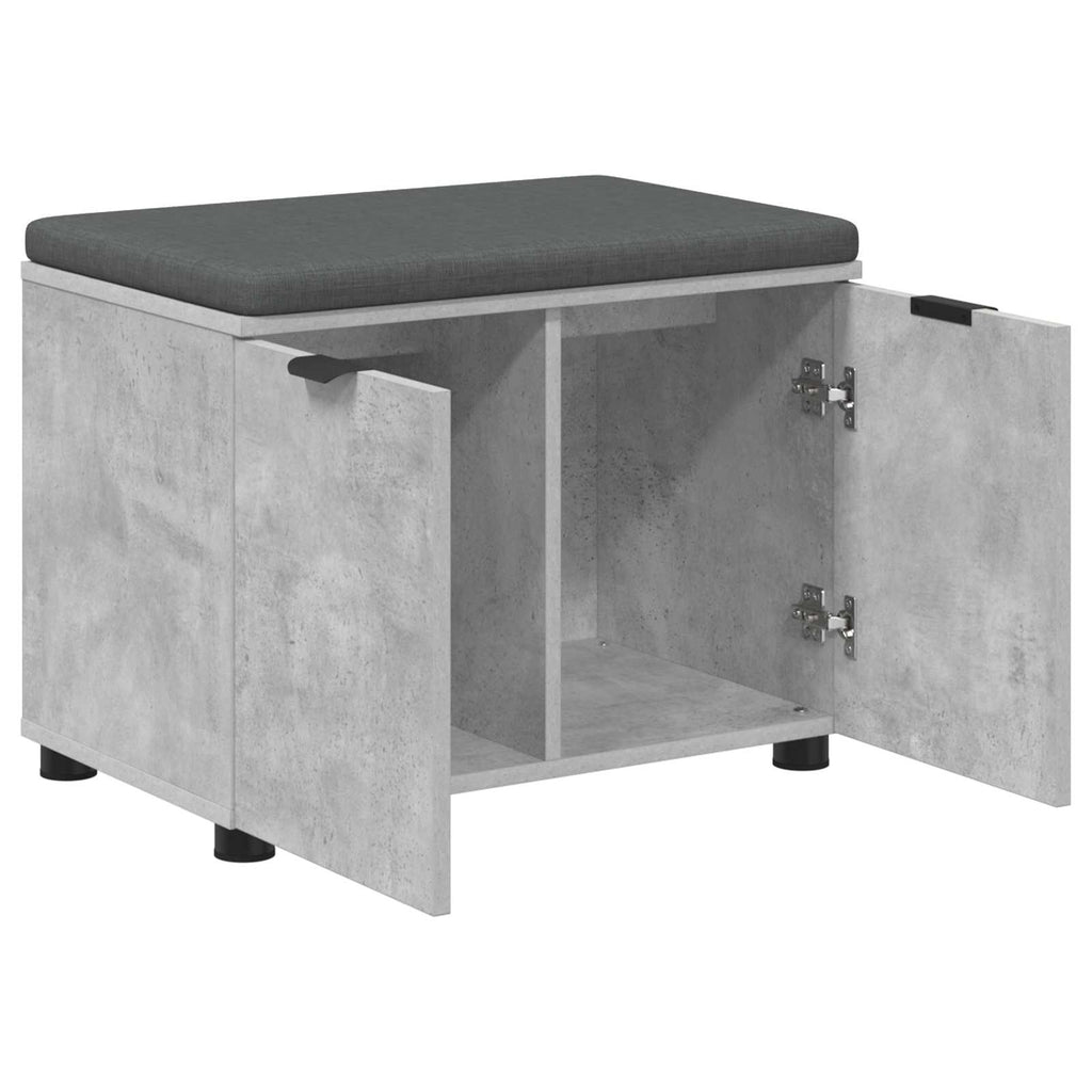 vidaXL Ławka w przedpokoju z poduszką Betonowy Szary 60 x 38 x 46 cm