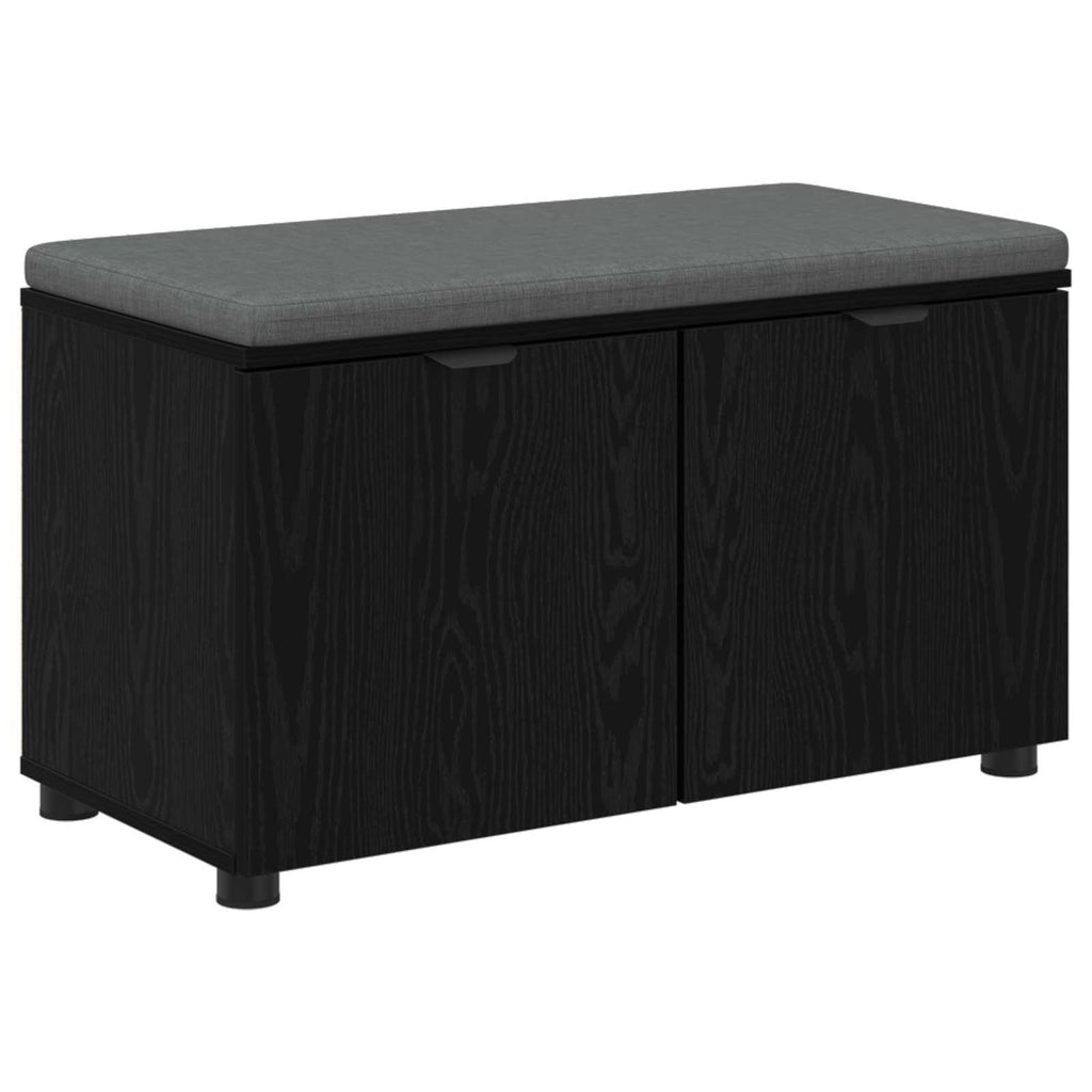 vidaXL Ławka w przedpokoju z poduszką Czarny Dąb 80 x 38 x 46 cm