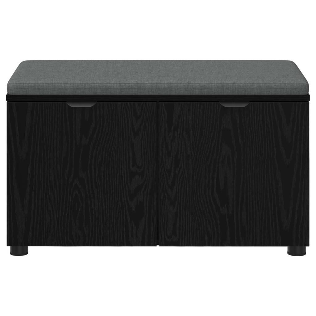 vidaXL Ławka w przedpokoju z poduszką Czarny Dąb 80 x 38 x 46 cm