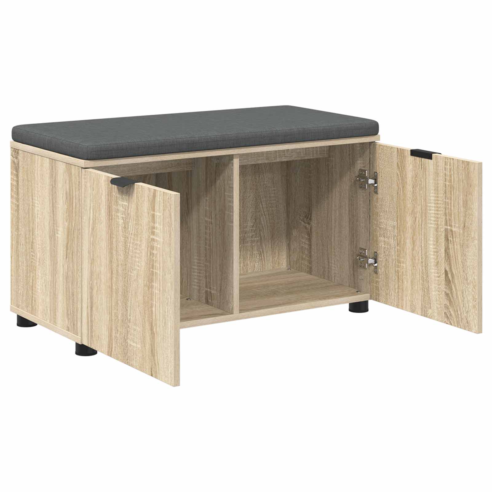 vidaXL Ławka w przedpokoju z poduszką Dąb Sonoma 80 x 38 x 46 cm