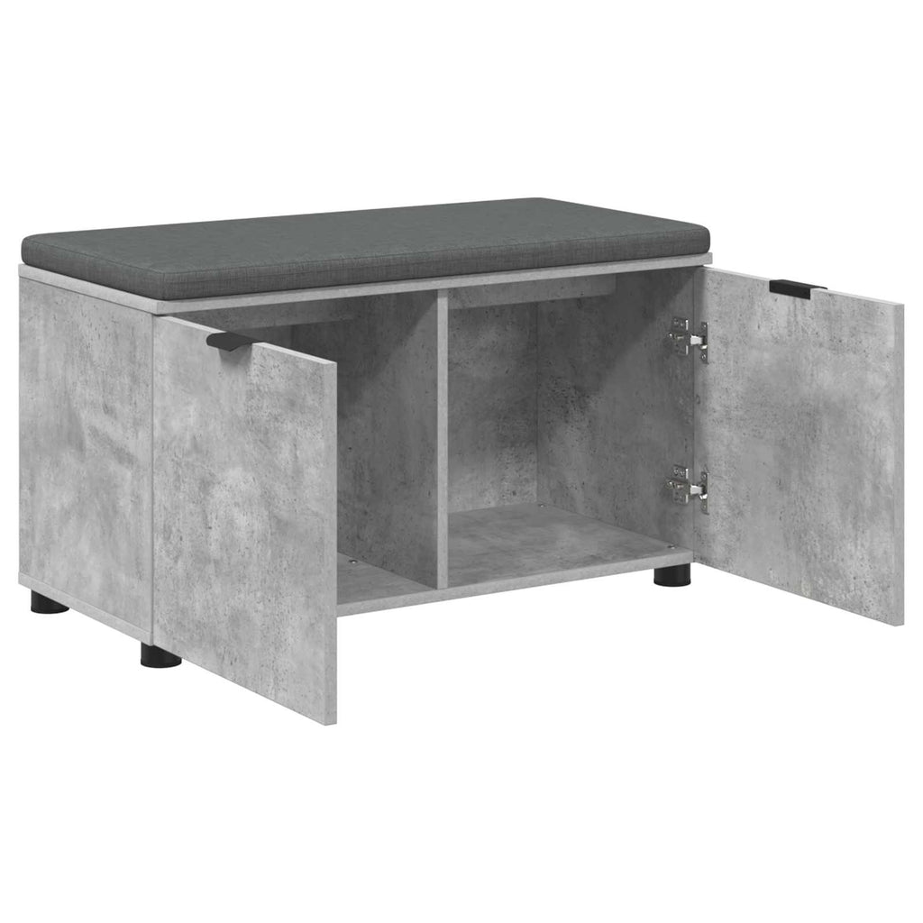 vidaXL Ławka w przedpokoju z poduszką Betonowy Szary 80 x 38 x 46 cm