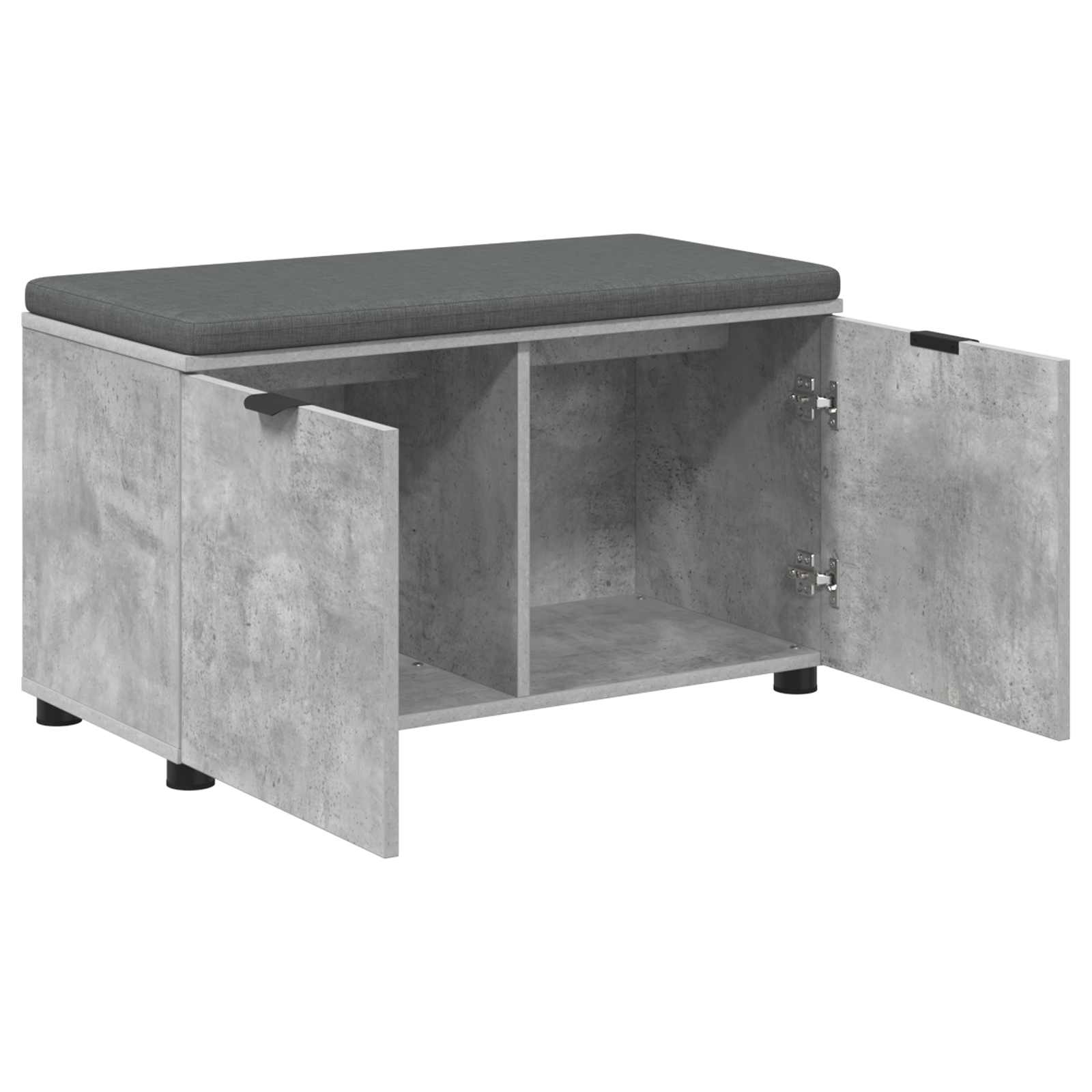 vidaXL Ławka w przedpokoju z poduszką Betonowy Szary 80 x 38 x 46 cm