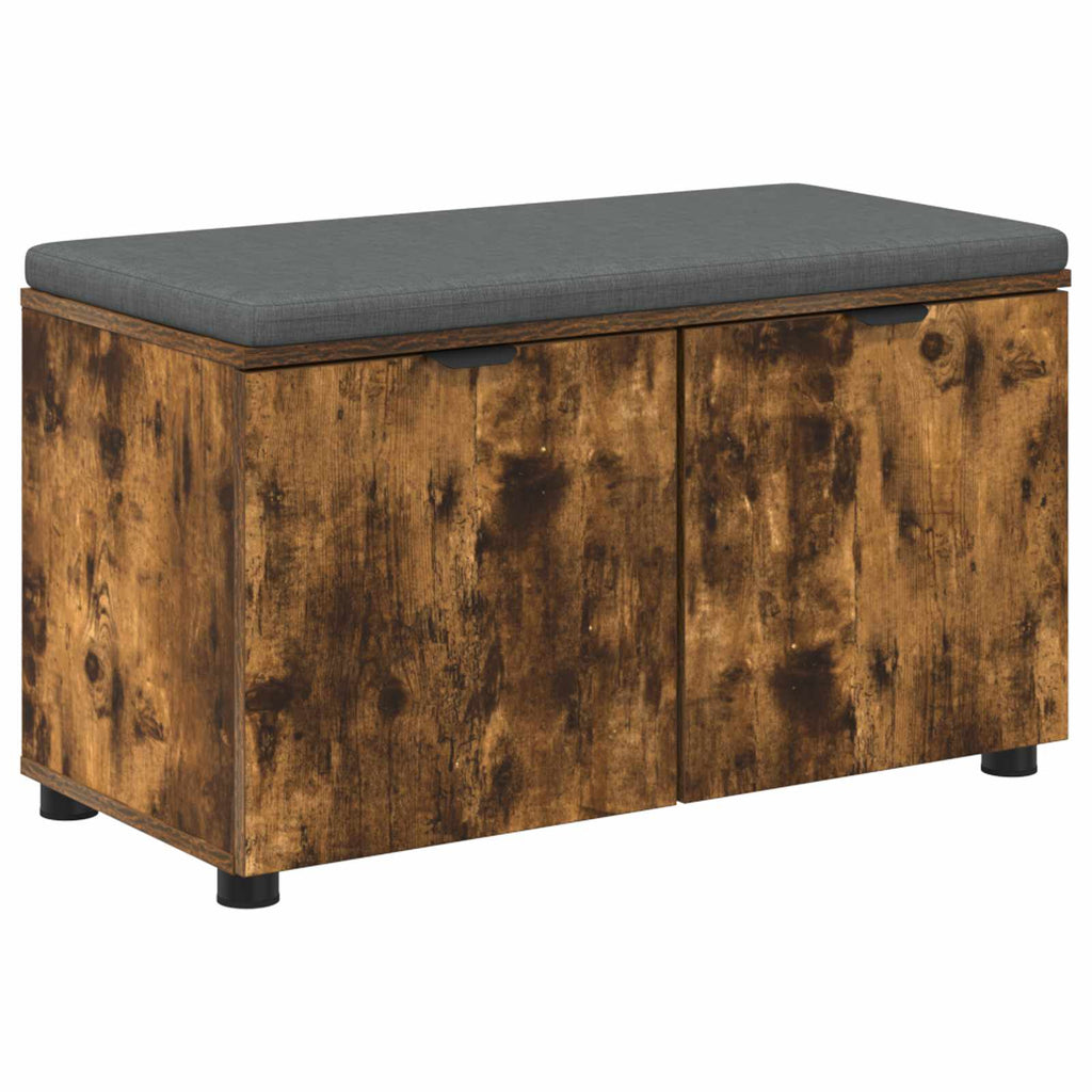 vidaXL Ławka w przedpokoju z poduszką Dąb Wędzony 80 x 38 x 46 cm