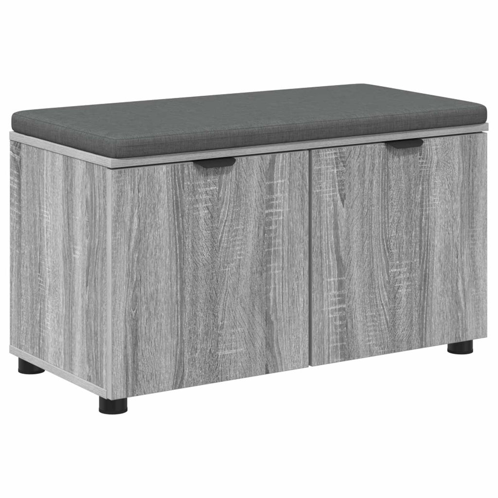 vidaXL Ławka w przedpokoju z poduszką Szary Sonoma 80 x 38 x 46 cm