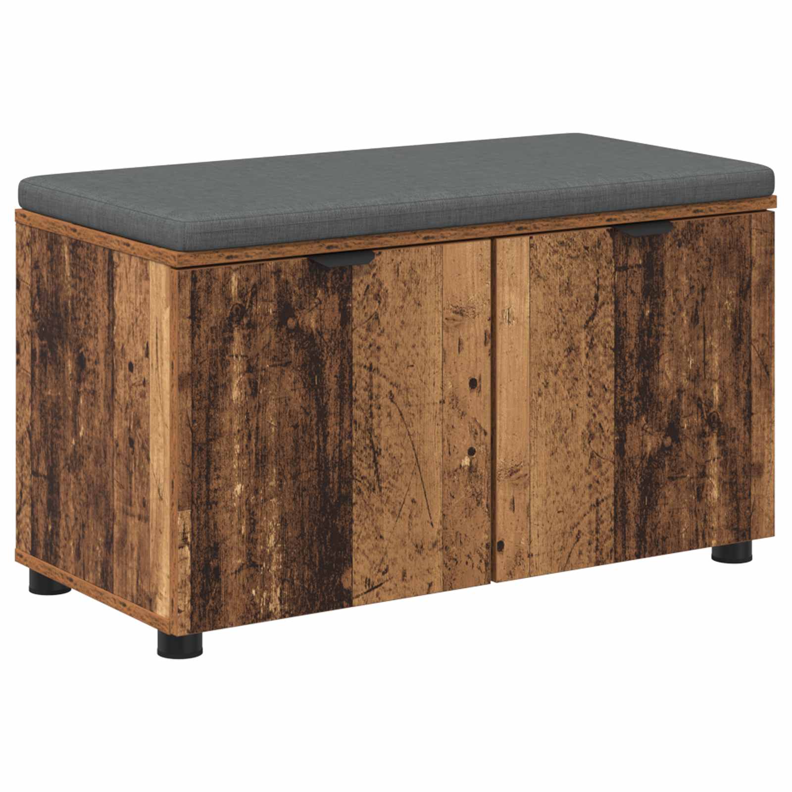 vidaXL Ławka w przedpokoju z poduszką Stare drewno 80 x 38 x 46 cm