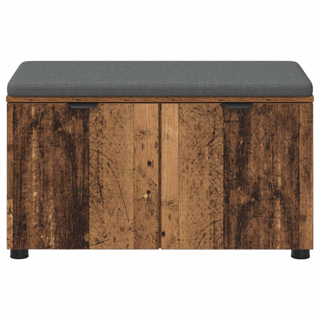 vidaXL Ławka w przedpokoju z poduszką Stare drewno 80 x 38 x 46 cm