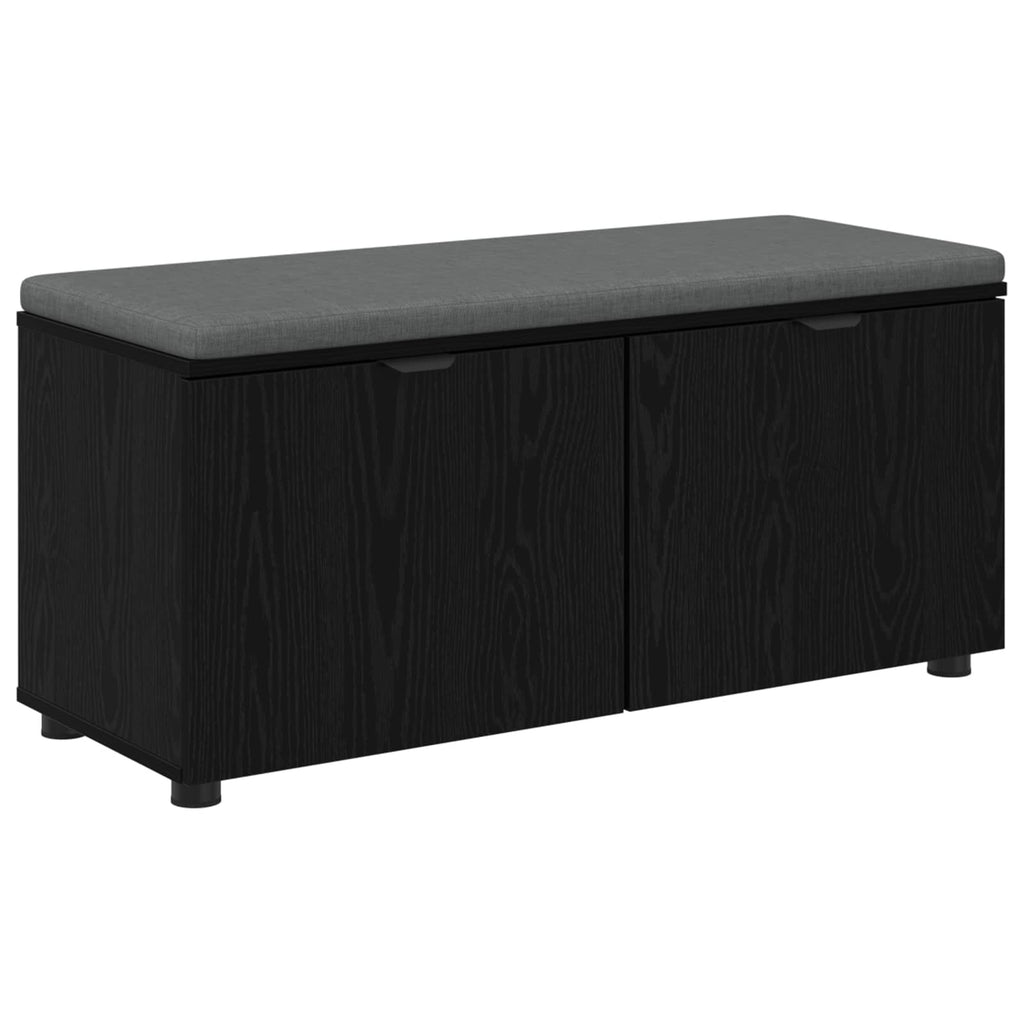 vidaXL Ławka w przedpokoju z poduszką Czarny Dąb 100 x 38 x 46 cm
