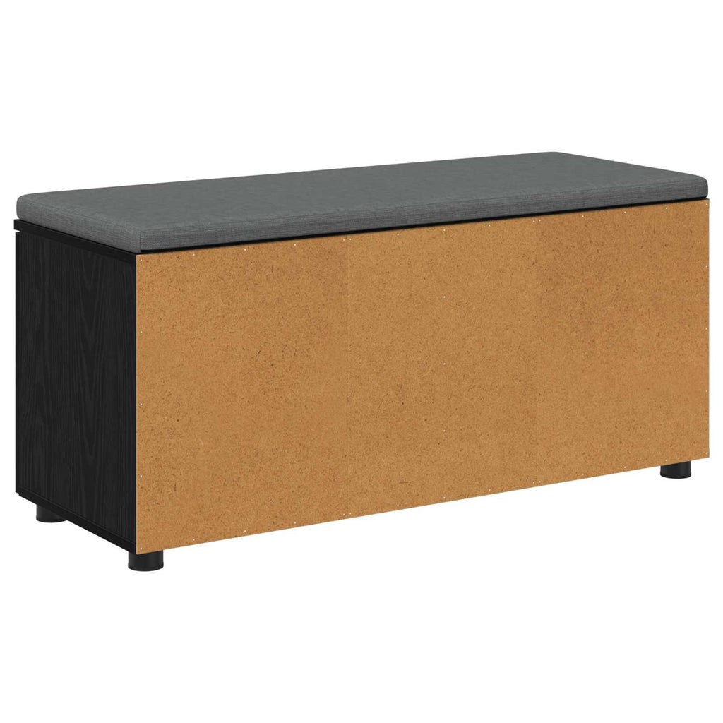 vidaXL Ławka w przedpokoju z poduszką Czarny Dąb 100 x 38 x 46 cm