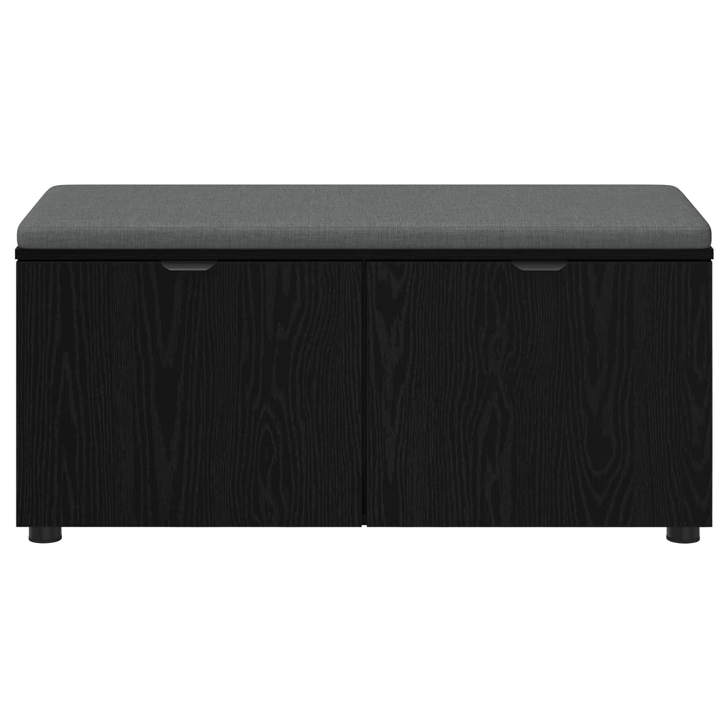 vidaXL Ławka w przedpokoju z poduszką Czarny Dąb 100 x 38 x 46 cm