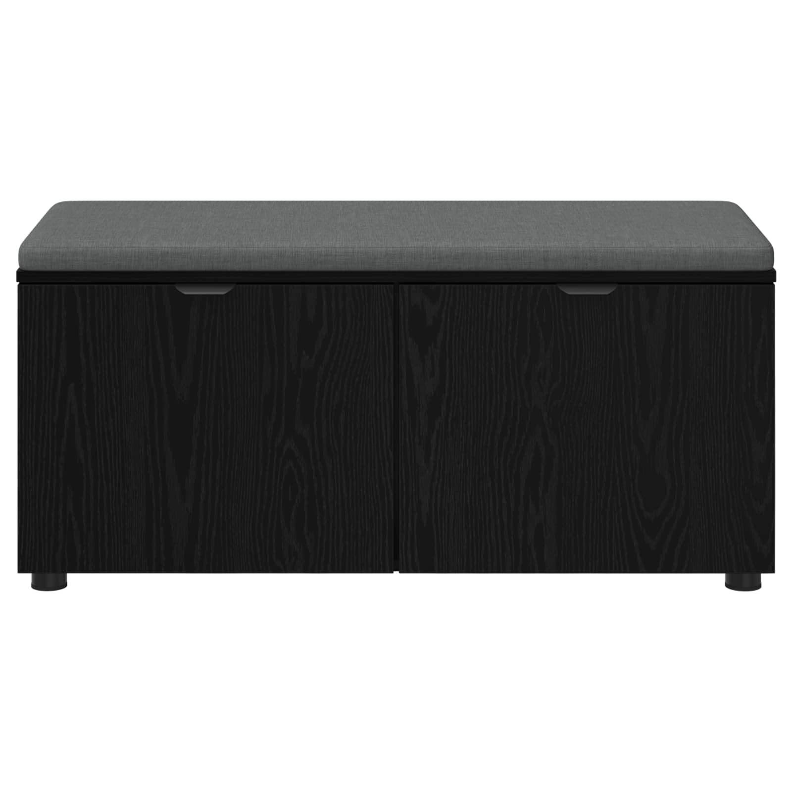 vidaXL Ławka w przedpokoju z poduszką Czarny Dąb 100 x 38 x 46 cm