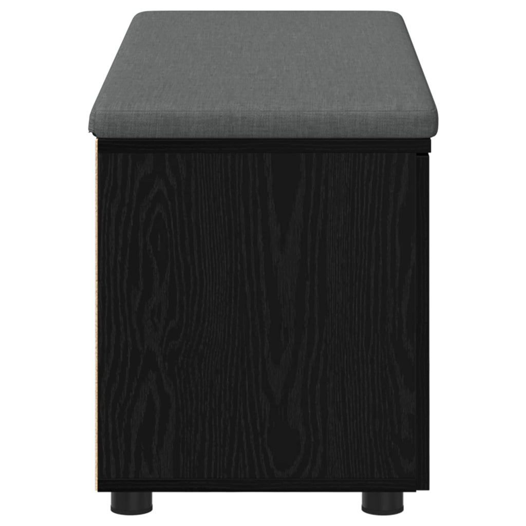 vidaXL Ławka w przedpokoju z poduszką Czarny Dąb 100 x 38 x 46 cm