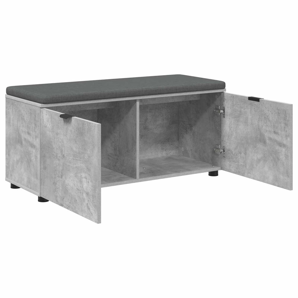 vidaXL Ławka w przedpokoju z poduszką Betonowy Szary 100 x 38 x 46 cm