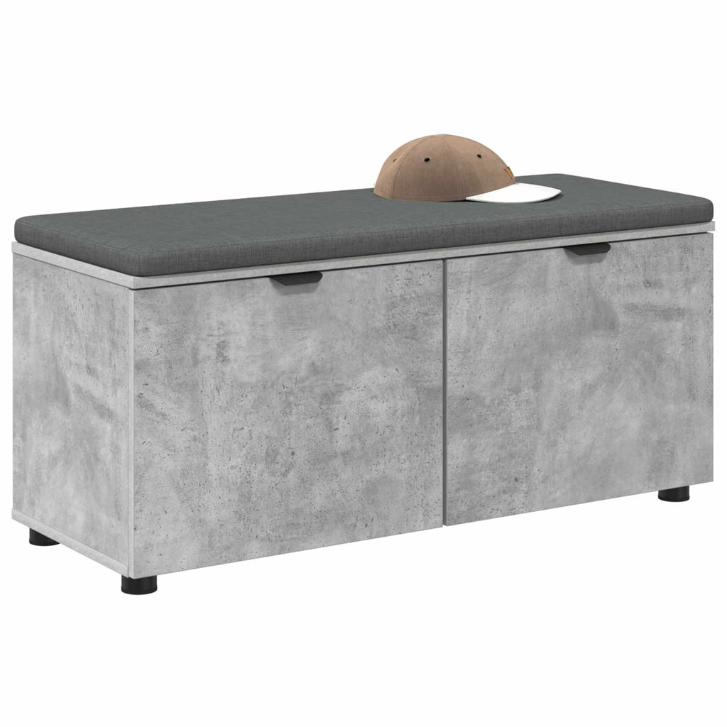 vidaXL Ławka w przedpokoju z poduszką Betonowy Szary 100 x 38 x 46 cm