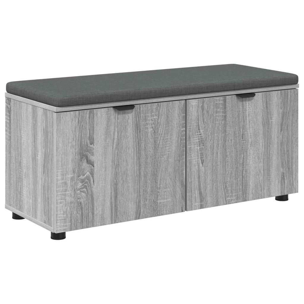 vidaXL Ławka w przedpokoju z poduszką Szary Sonoma 100 x 38 x 46 cm