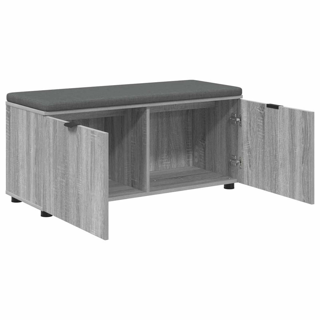 vidaXL Ławka w przedpokoju z poduszką Szary Sonoma 100 x 38 x 46 cm