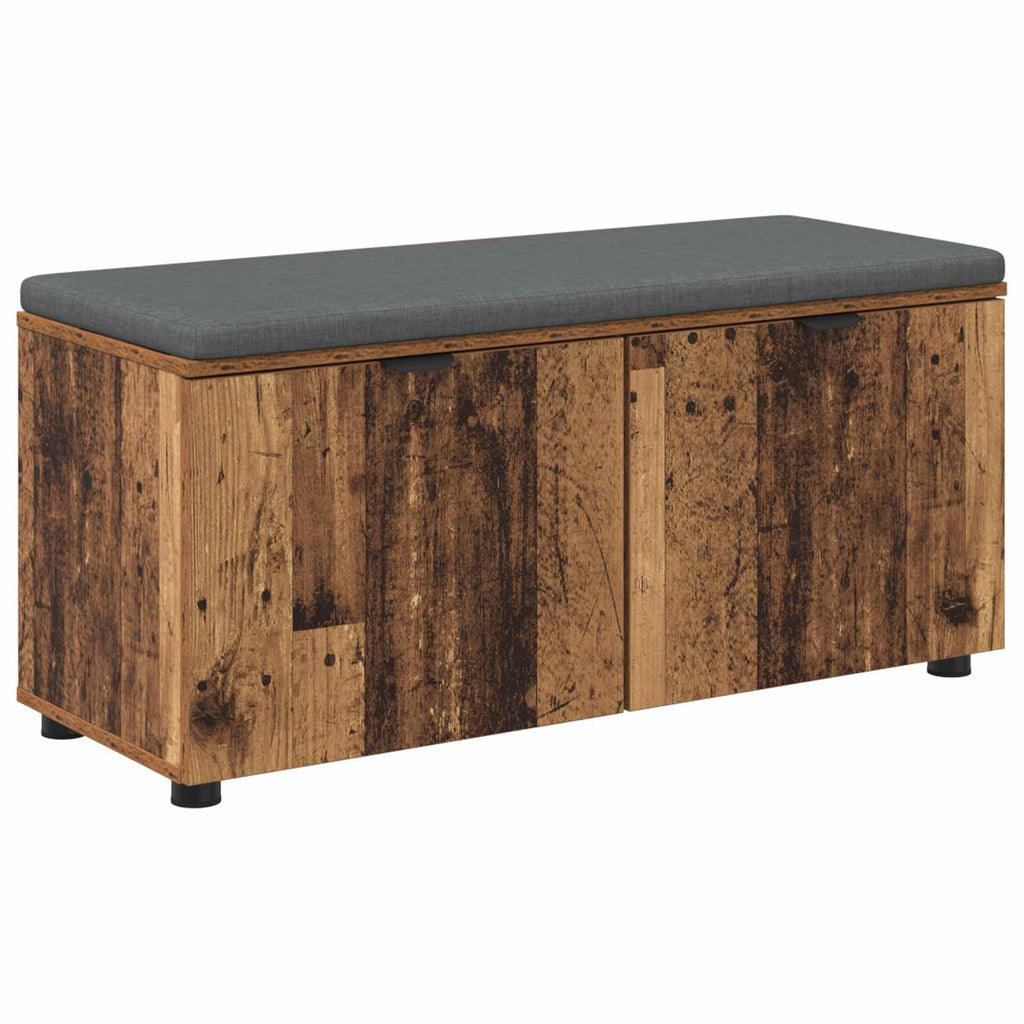 vidaXL Ławka w przedpokoju z poduszką Stare drewno 100 x 38 x 46 cm