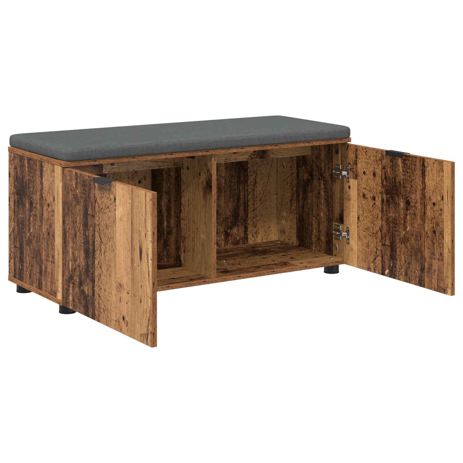 vidaXL Ławka w przedpokoju z poduszką Stare drewno 100 x 38 x 46 cm