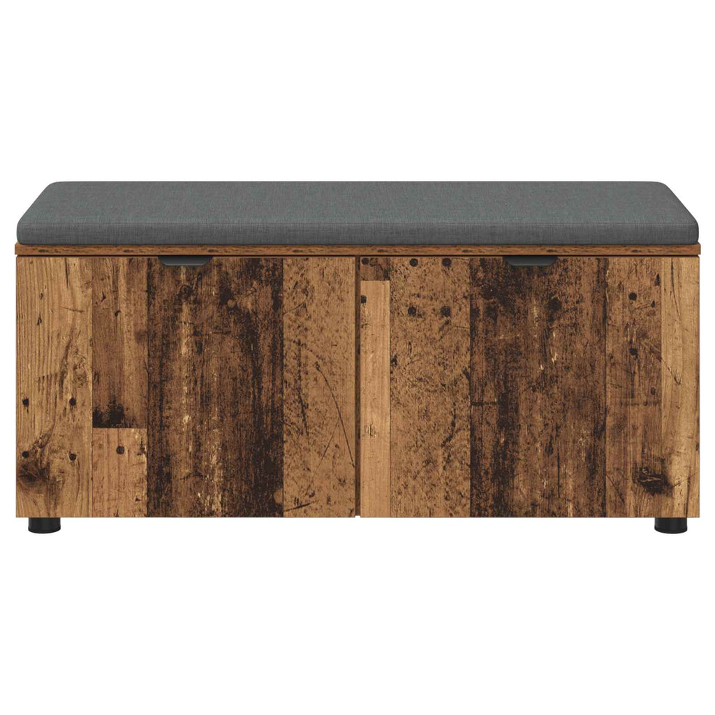 vidaXL Ławka w przedpokoju z poduszką Stare drewno 100 x 38 x 46 cm