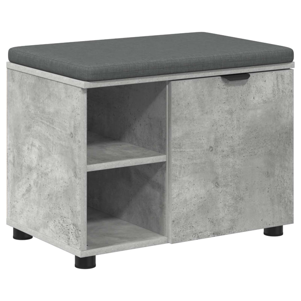 vidaXL Ławka w przedpokoju z poduszką Betonowy Szary 60 x 38 x 46 cm