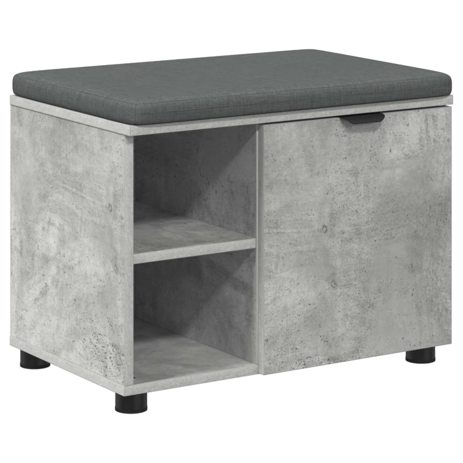 vidaXL Ławka w przedpokoju z poduszką Betonowy Szary 60 x 38 x 46 cm