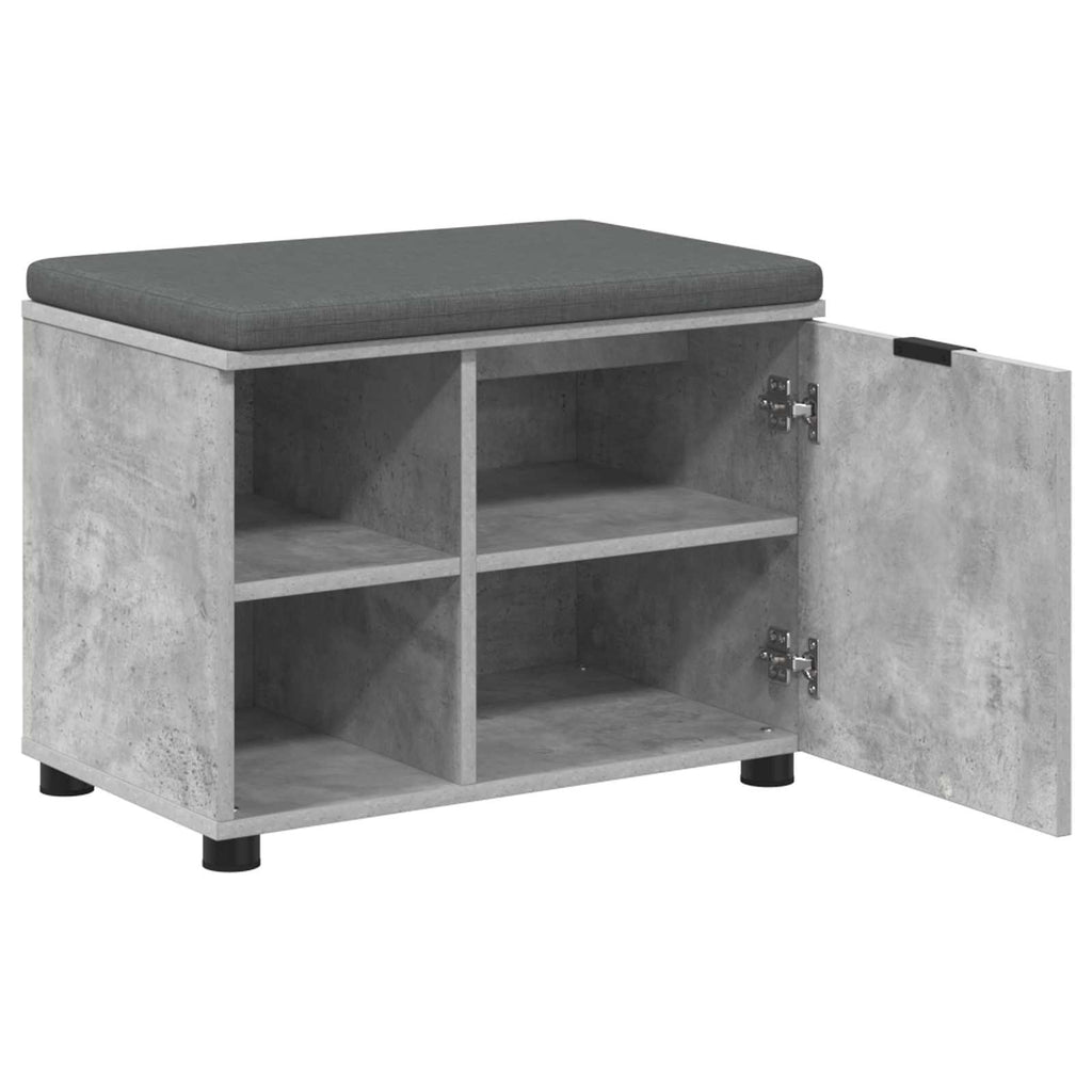 vidaXL Ławka w przedpokoju z poduszką Betonowy Szary 60 x 38 x 46 cm