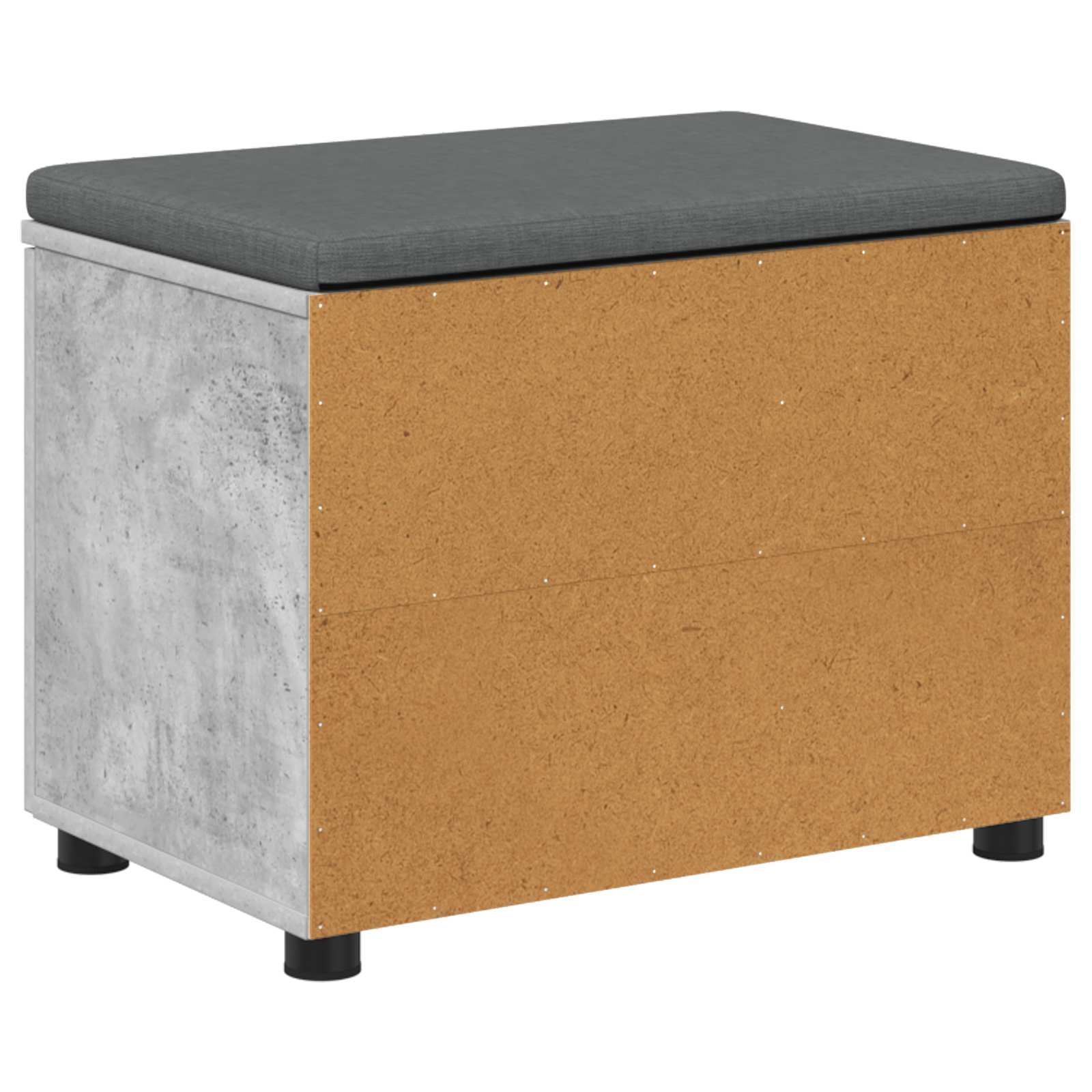 vidaXL Ławka w przedpokoju z poduszką Betonowy Szary 60 x 38 x 46 cm