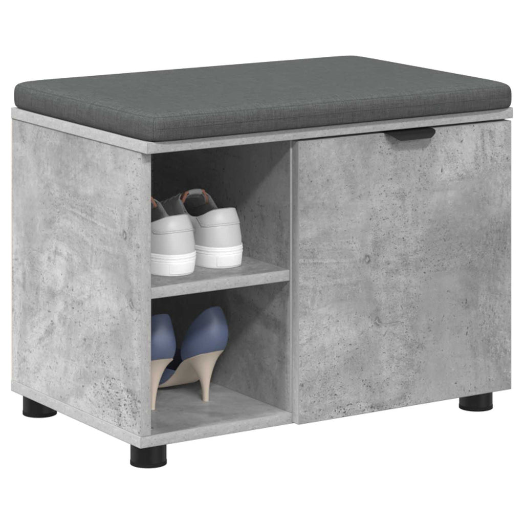 vidaXL Ławka w przedpokoju z poduszką Betonowy Szary 60 x 38 x 46 cm