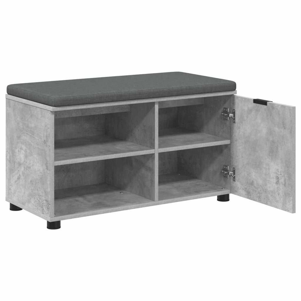 vidaXL Ławka w przedpokoju z poduszką Betonowy Szary 80 x 38 x 46 cm