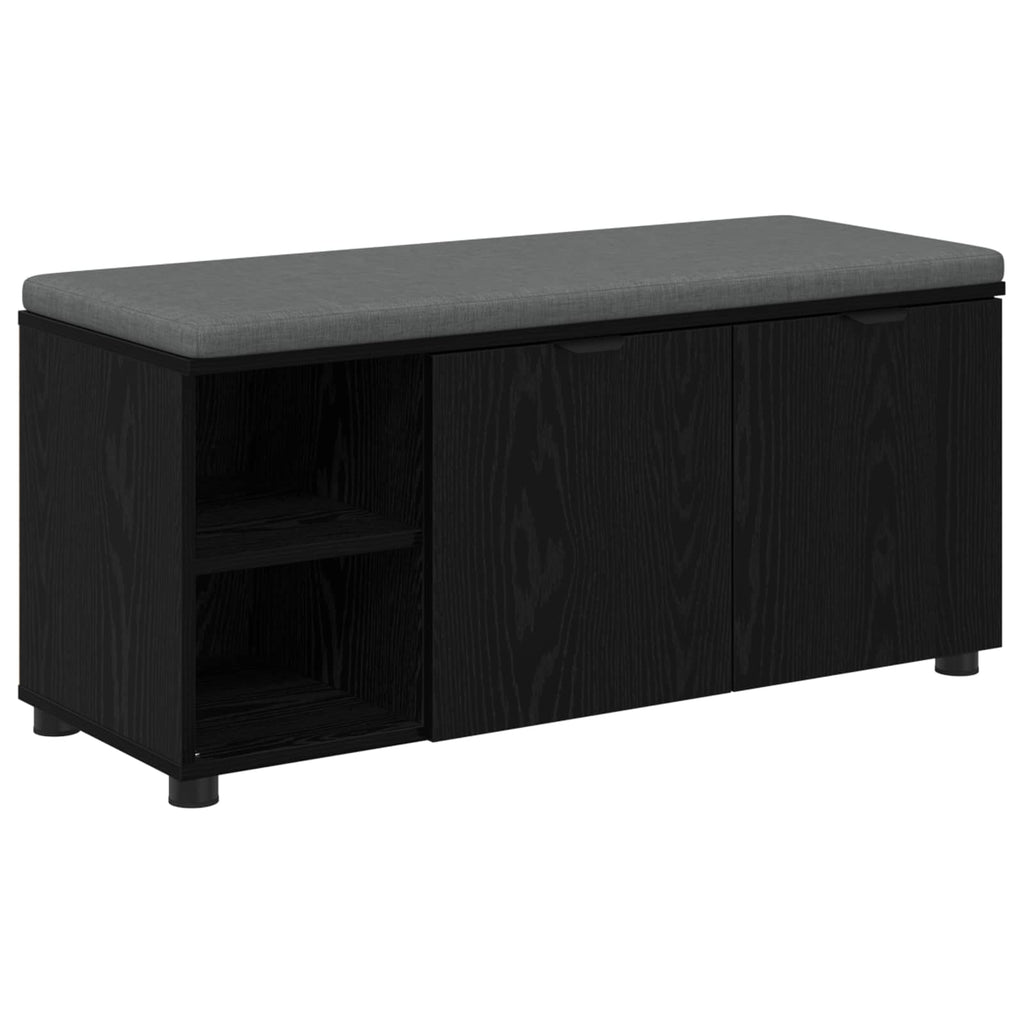 vidaXL Ławka w przedpokoju z poduszką Czarny Dąb 100 x 38 x 46 cm