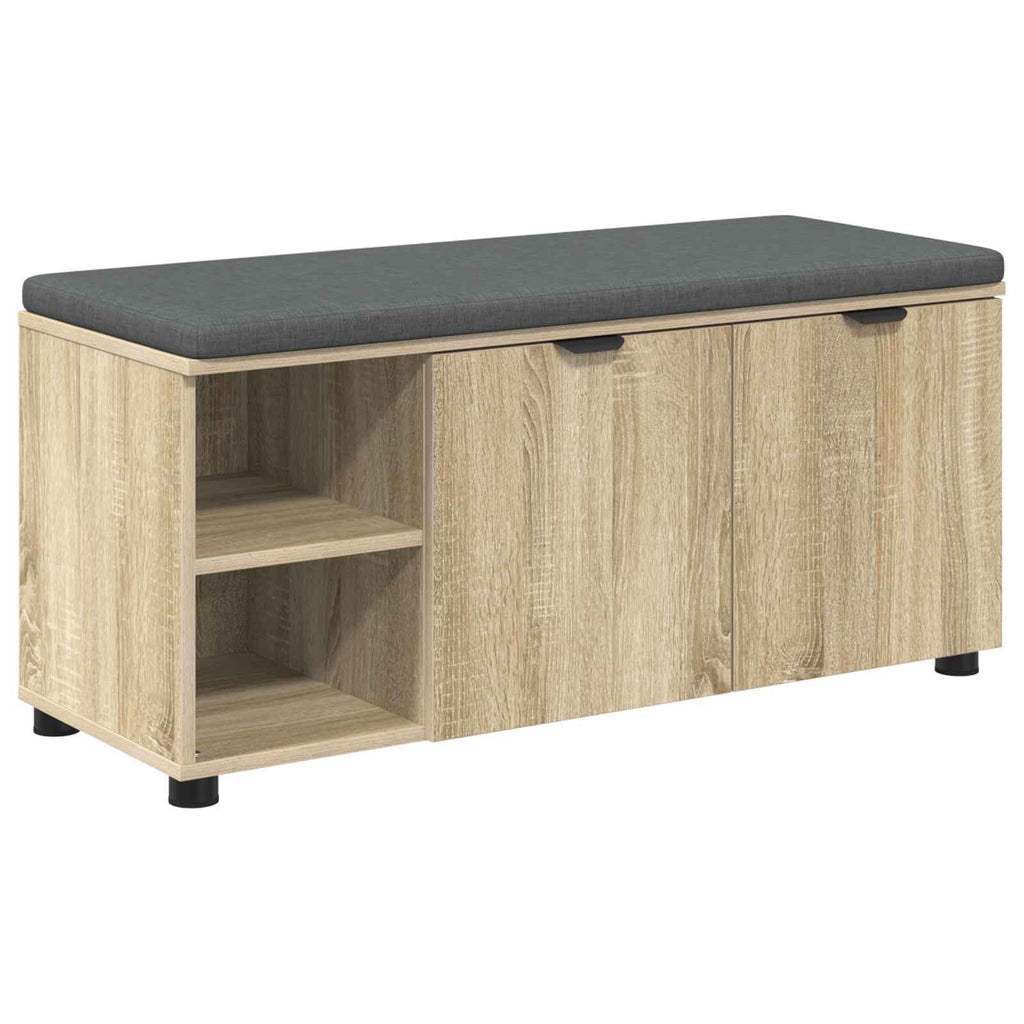 vidaXL Ławka w przedpokoju z poduszką Dąb Sonoma 100 x 38 x 46 cm