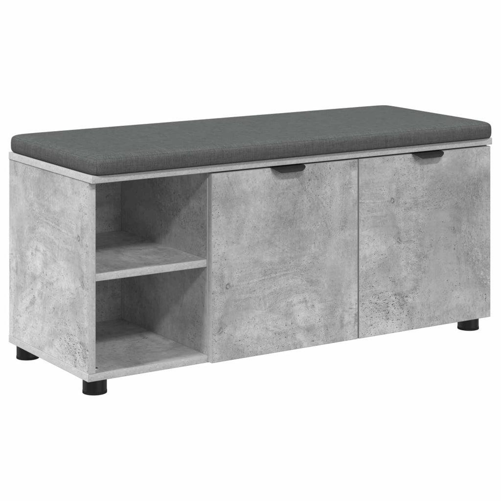 vidaXL Ławka w przedpokoju z poduszką Betonowy Szary 100 x 38 x 46 cm