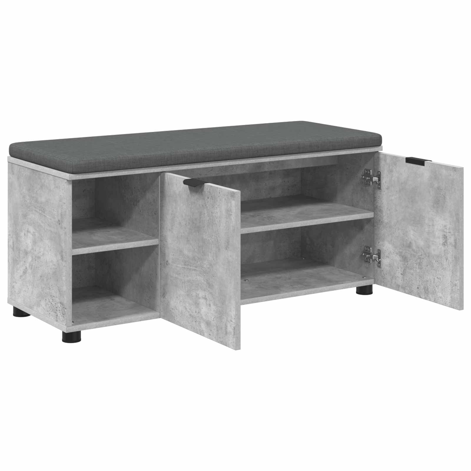 vidaXL Ławka w przedpokoju z poduszką Betonowy Szary 100 x 38 x 46 cm